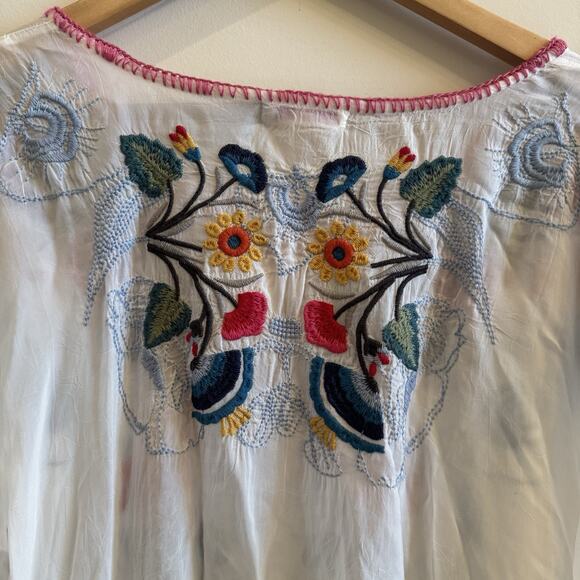 New Johnny Was Cherie Tunic Womens XXL 2X Sheer Floral Bohemian Boho Hippie Chic - Picture 9 of 16